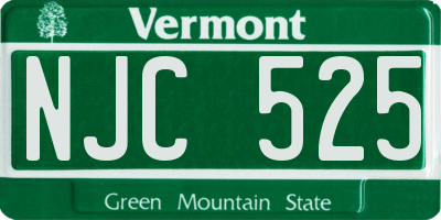 VT license plate NJC525