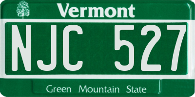 VT license plate NJC527