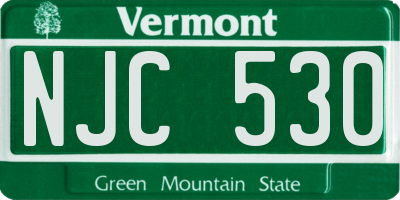 VT license plate NJC530
