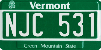 VT license plate NJC531