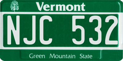 VT license plate NJC532