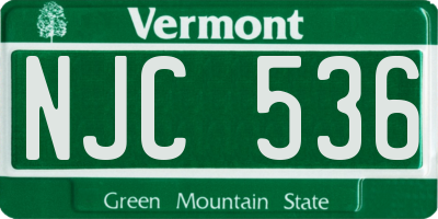 VT license plate NJC536