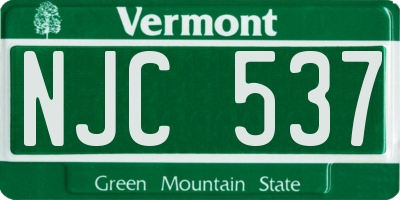 VT license plate NJC537