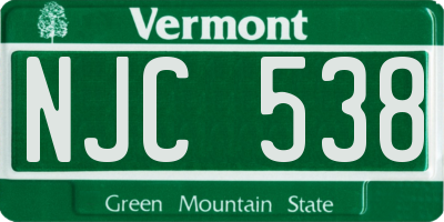 VT license plate NJC538