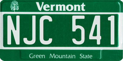 VT license plate NJC541