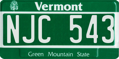 VT license plate NJC543