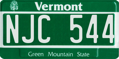 VT license plate NJC544