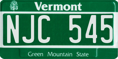 VT license plate NJC545