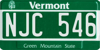 VT license plate NJC546