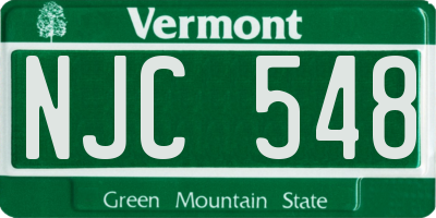 VT license plate NJC548