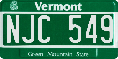 VT license plate NJC549