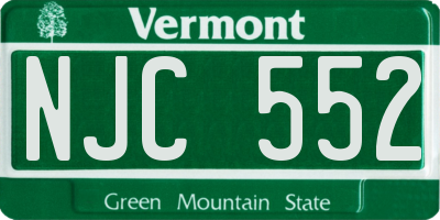 VT license plate NJC552