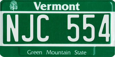 VT license plate NJC554