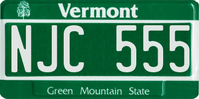 VT license plate NJC555