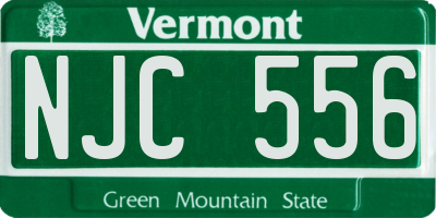 VT license plate NJC556