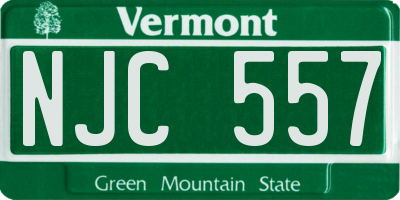 VT license plate NJC557