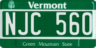 VT license plate NJC560