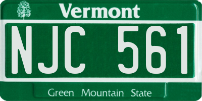 VT license plate NJC561