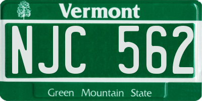 VT license plate NJC562