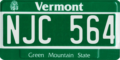 VT license plate NJC564