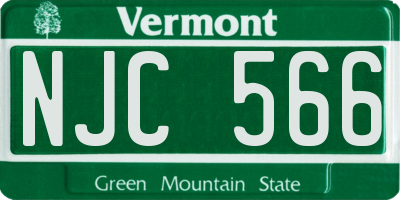 VT license plate NJC566