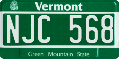 VT license plate NJC568