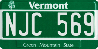 VT license plate NJC569