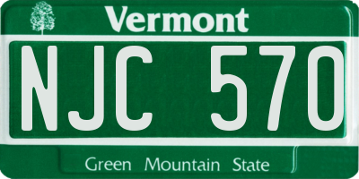 VT license plate NJC570