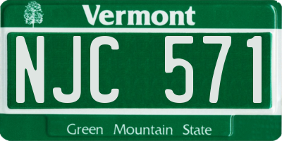 VT license plate NJC571