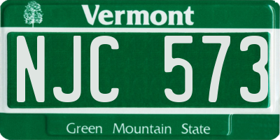 VT license plate NJC573