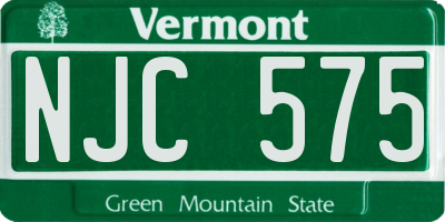 VT license plate NJC575