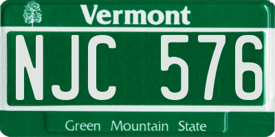 VT license plate NJC576