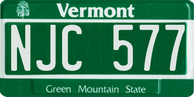 VT license plate NJC577