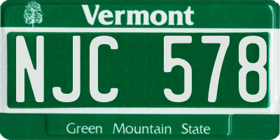 VT license plate NJC578