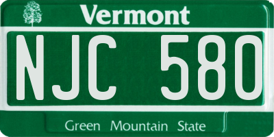 VT license plate NJC580