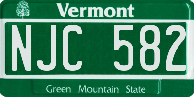 VT license plate NJC582