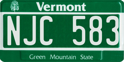 VT license plate NJC583