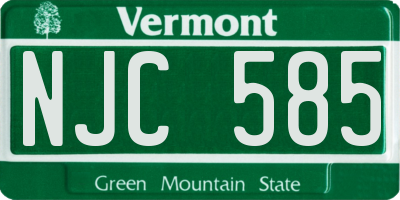 VT license plate NJC585