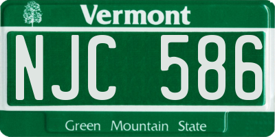 VT license plate NJC586