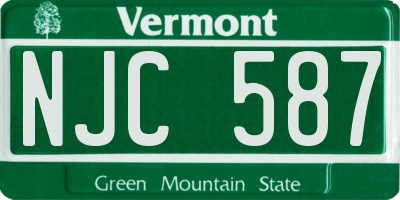 VT license plate NJC587