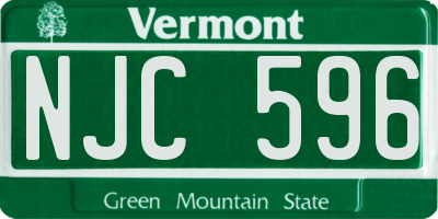 VT license plate NJC596
