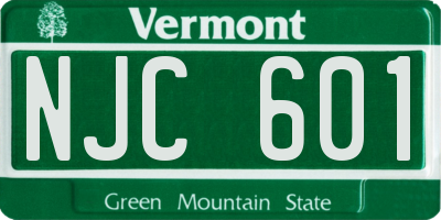 VT license plate NJC601