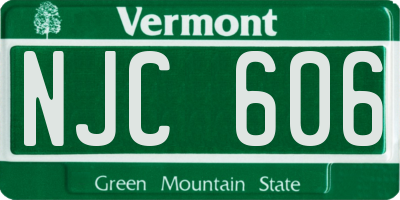 VT license plate NJC606