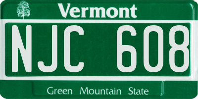 VT license plate NJC608
