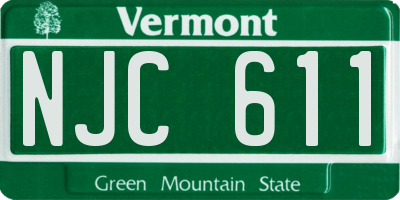 VT license plate NJC611