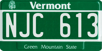 VT license plate NJC613