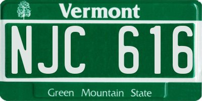 VT license plate NJC616