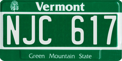VT license plate NJC617