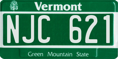 VT license plate NJC621