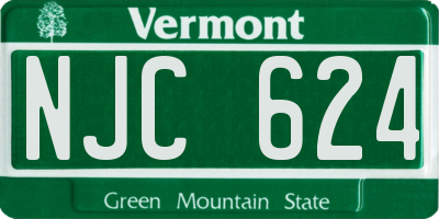 VT license plate NJC624